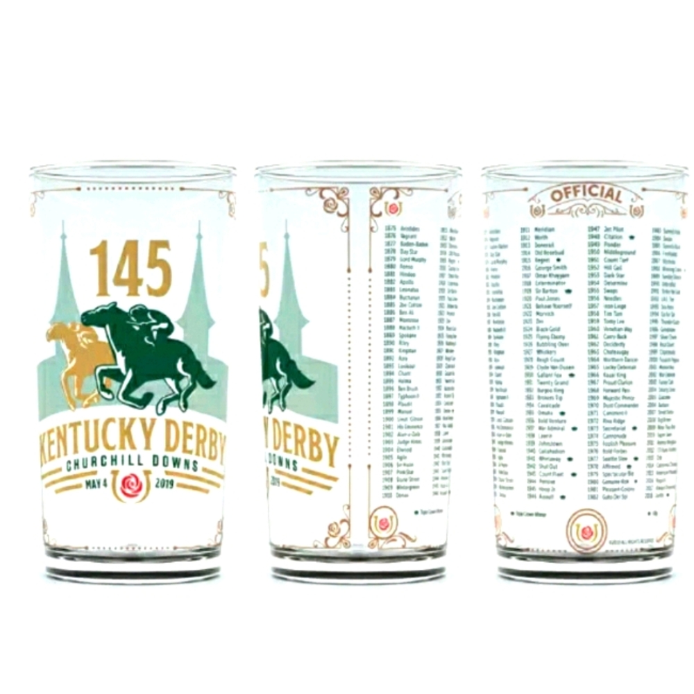 S/6 Kentucky Derby 2019 12 oz Glass Highball Barware Julep